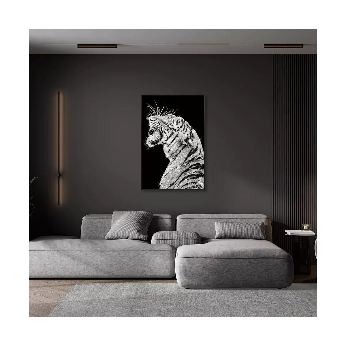 Tableau Tigre Strass 80x120