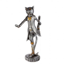 Chat sur Socle Steampunk