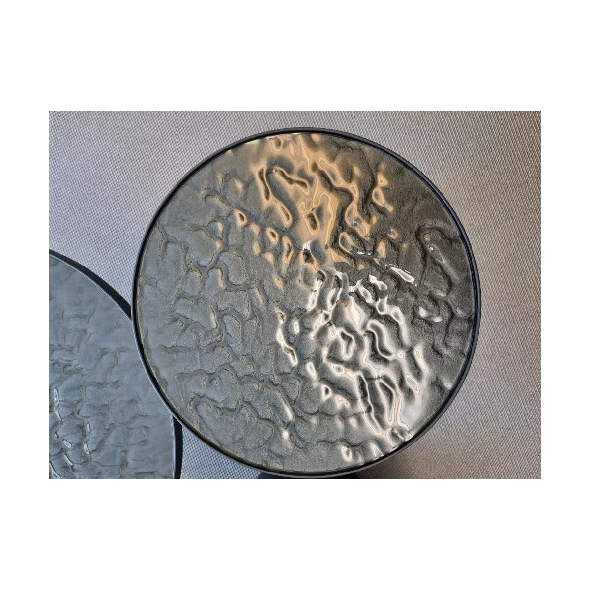 Tables Basse Cyprée 64x64 plateaux en verre matelé