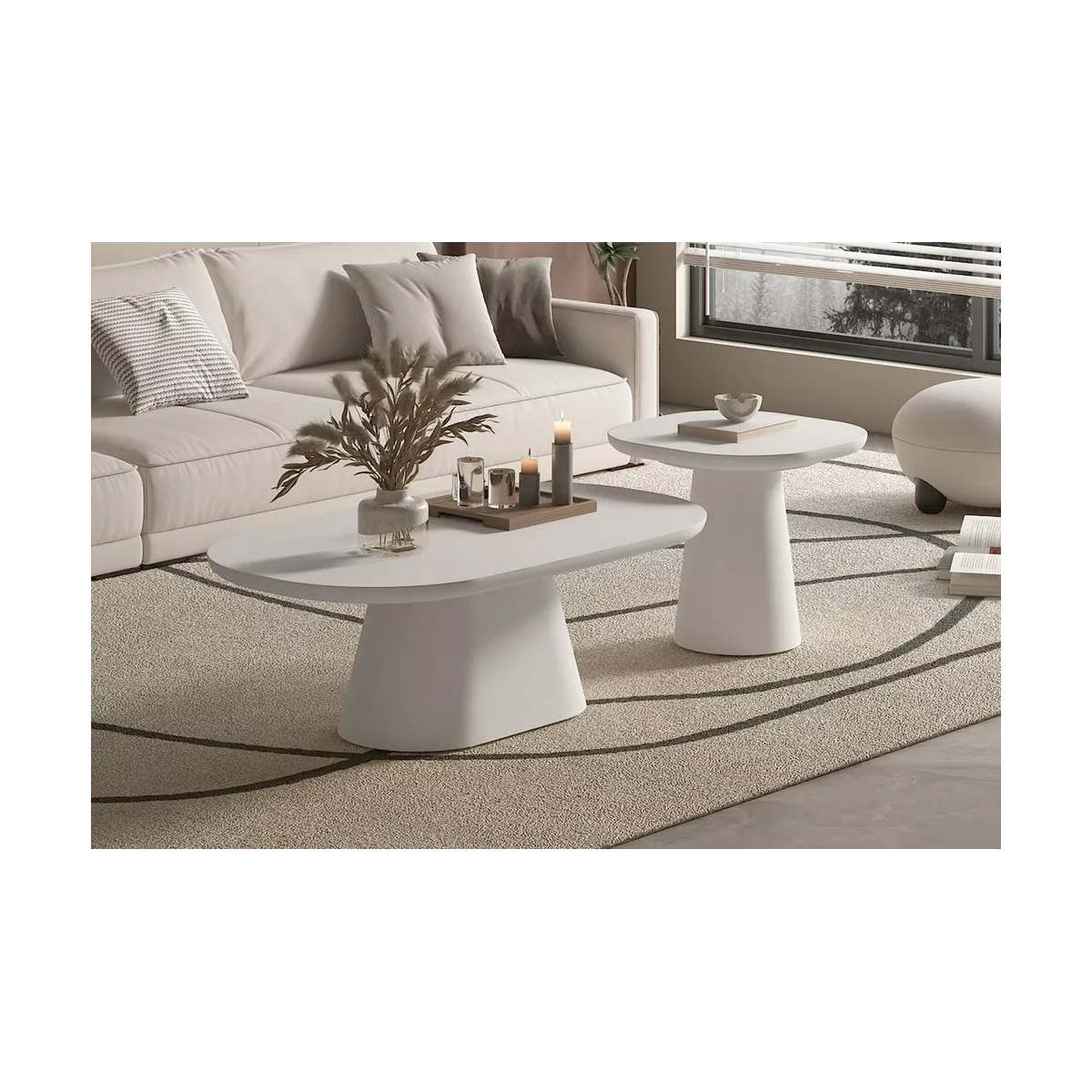 Table basse Jade Blanc 55x55