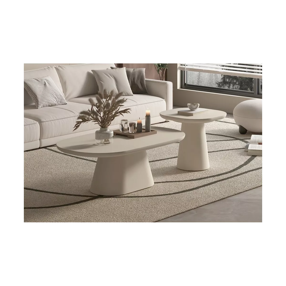 Table basse Jade Beige 55x55