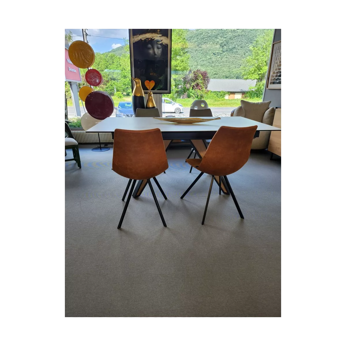 Chaise Happy Simili Cognac