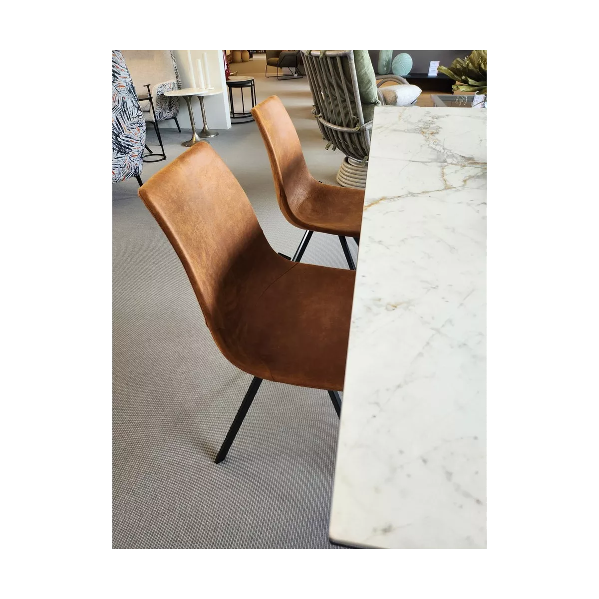 Chaise Happy Simili Cognac
