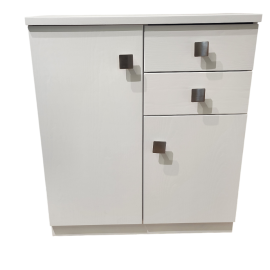 Meuble Naxos Blanc 84x37 : 2 Portes et 2 Tiroirs