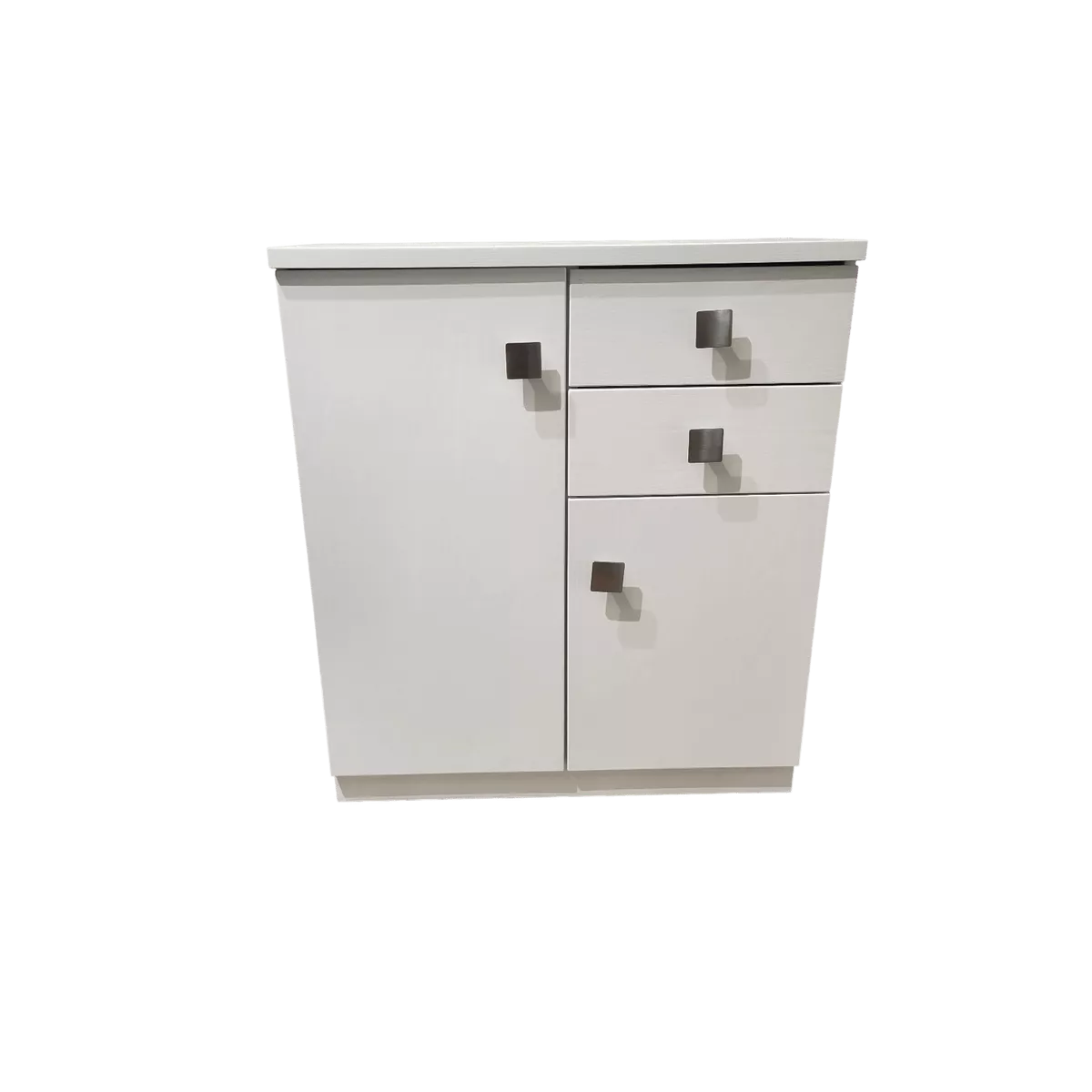 Meuble Naxos Blanc 84x37 : 2 Portes et 2 Tiroirs