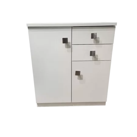 Meuble Naxos Blanc 84x37 : 2 Portes et 2 Tiroirs