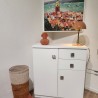 Meuble Naxos Blanc 84x37 : 2 Portes et 2 Tiroirs