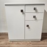 Meuble Naxos Blanc 84x37 : 2 Portes et 2 Tiroirs