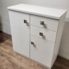 Meuble Naxos Blanc 84x37 : 2 Portes et 2 Tiroirs