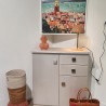 Meuble Naxos Nacre 84x37 : 2 Portes et 2 Tiroirs