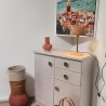 Meuble Naxos Nacre 84x37 : 2 Portes et 2 Tiroirs