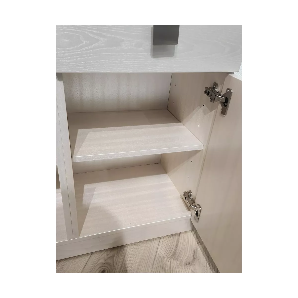 Meuble Naxos Nacre 84x37 : 2 Portes et 2 Tiroirs