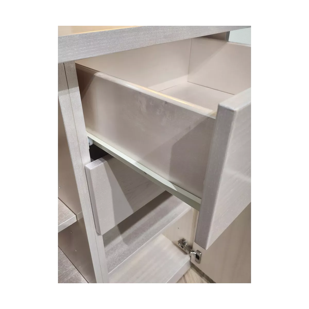 Meuble Naxos Nacre 84x37 : 2 Portes et 2 Tiroirs