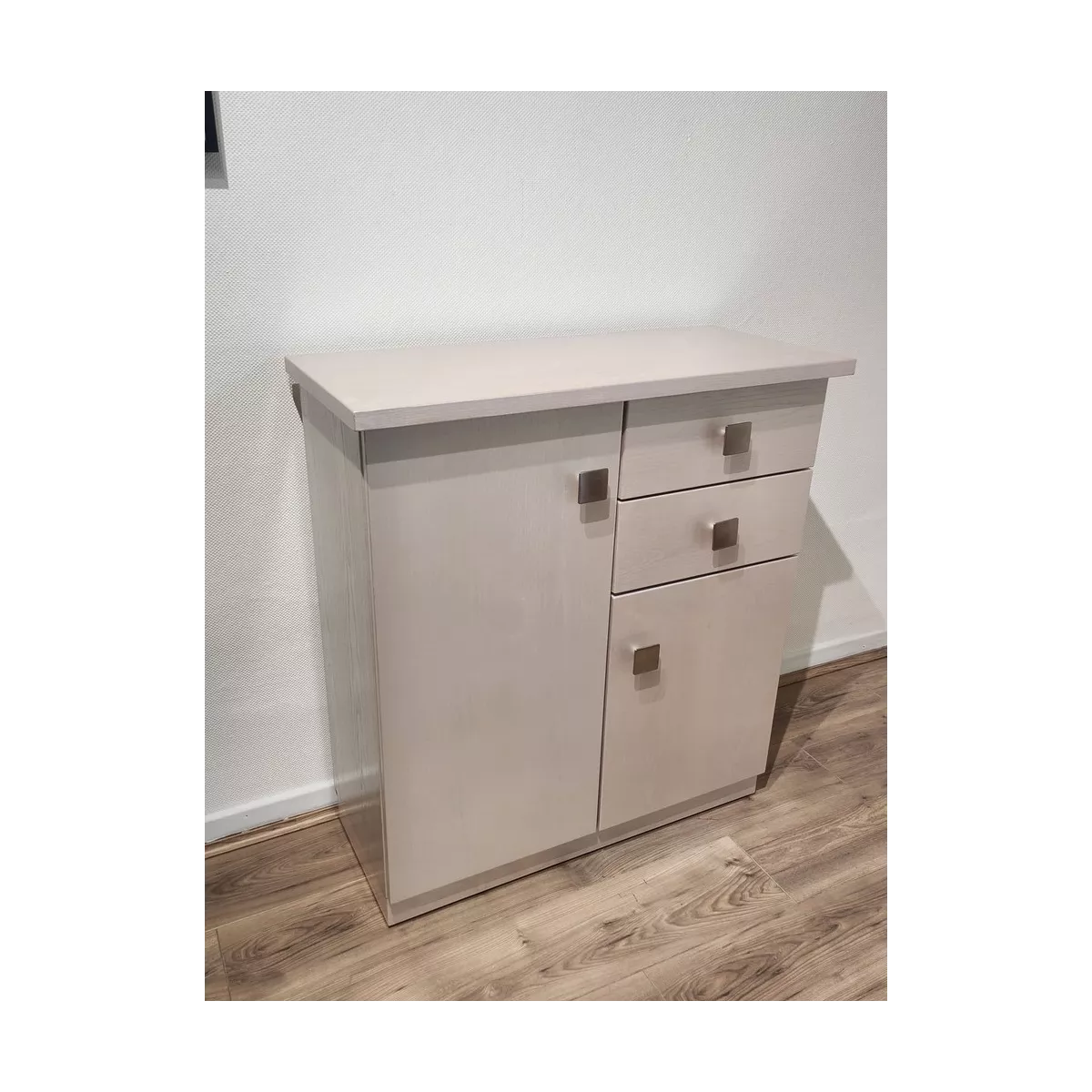 Meuble Naxos Nacre 84x37 : 2 Portes et 2 Tiroirs