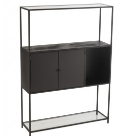Etagère 2 Portes Métal Noir 90X126
