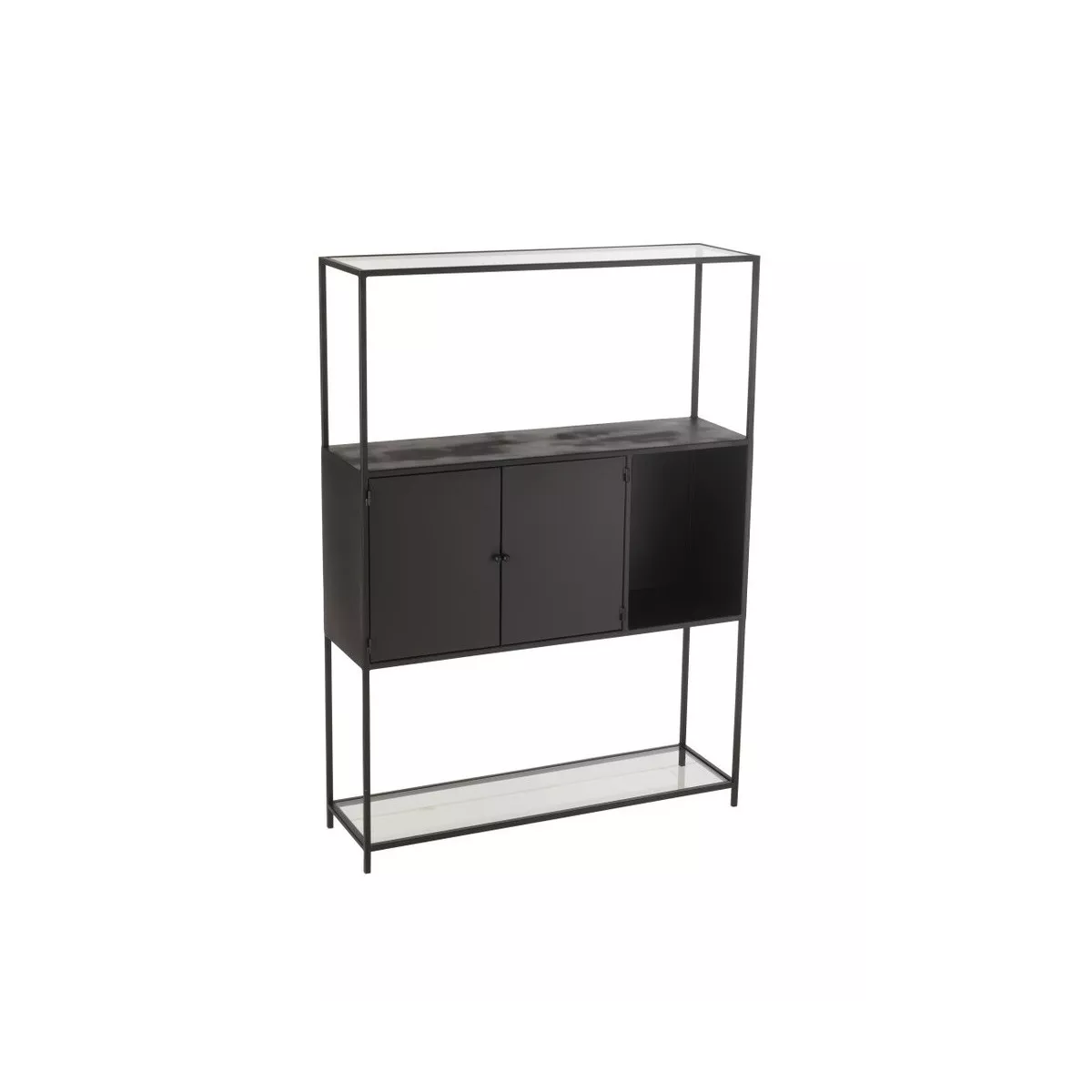 Etagère 2 Portes Métal Noir 90X126