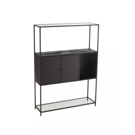 Etagère 2 Portes Métal Noir 90X126