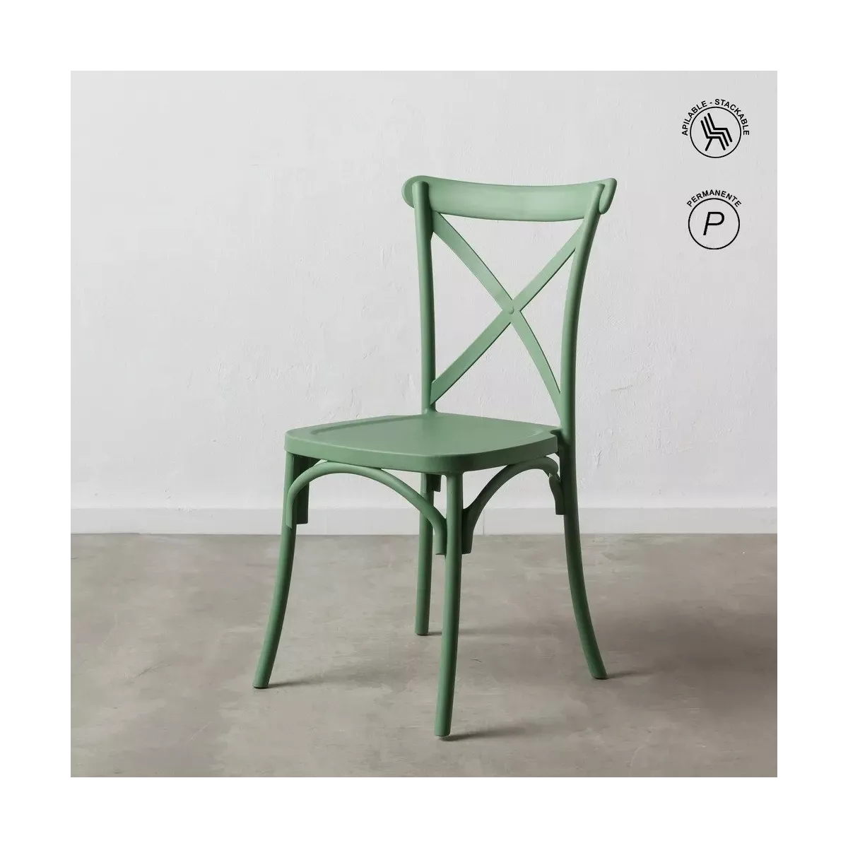 Chaise  Bistrot Croisée Vert Menthe
