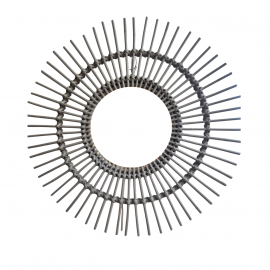 Miroir Soleil Rotin Gris 70x70