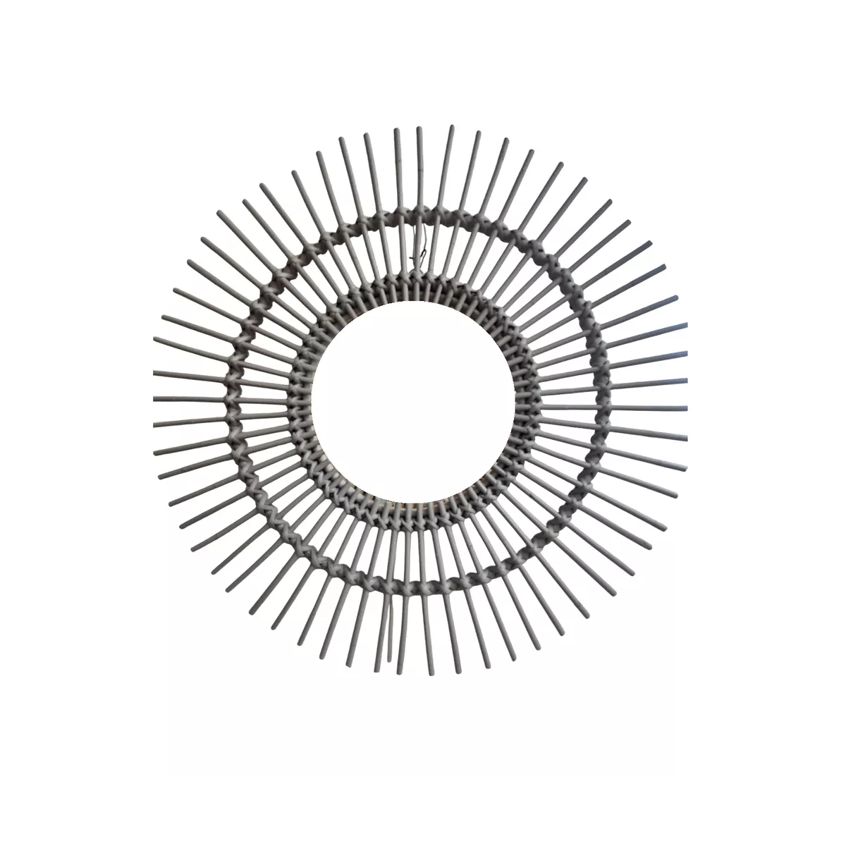 Miroir Soleil Rotin Gris 70x70