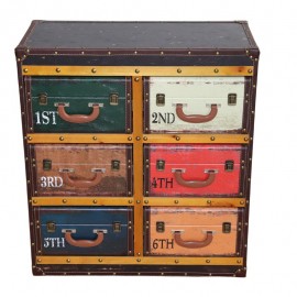 Meuble Valise 6 Tiroirs