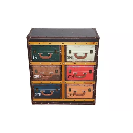 Meuble Valise 6 Tiroirs