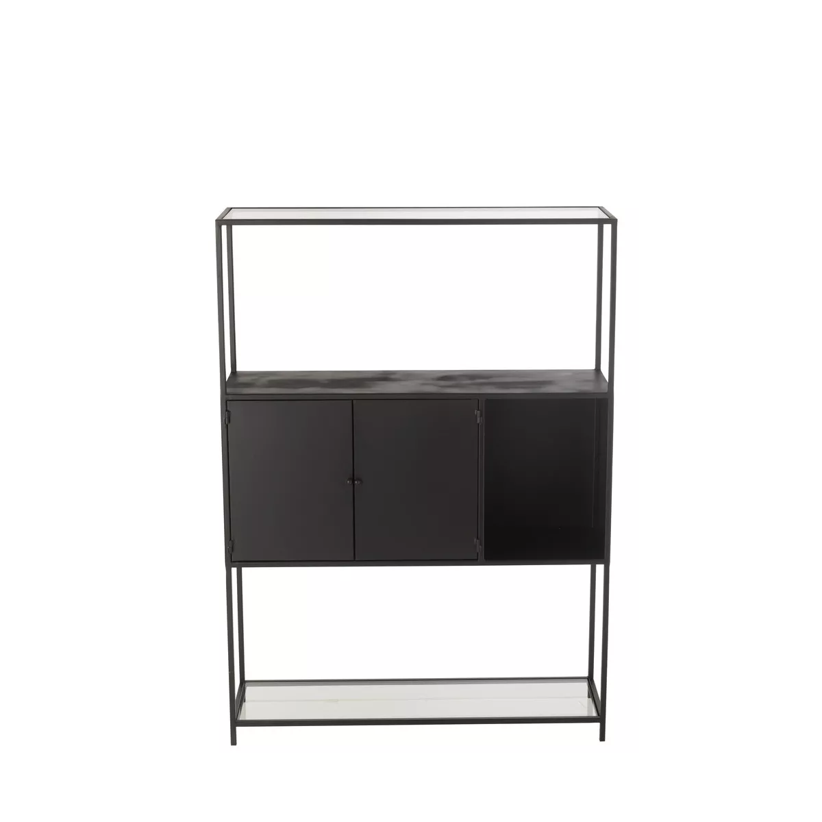 Etagère 2 Portes Métal Noir 90X126