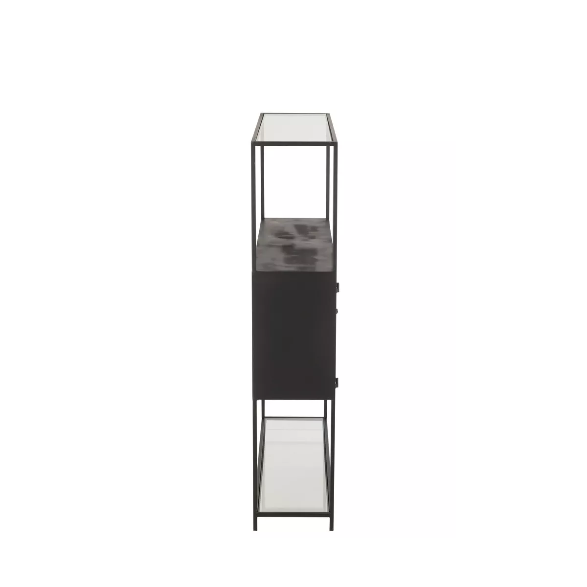 Etagère 2 Portes Métal Noir 90X126