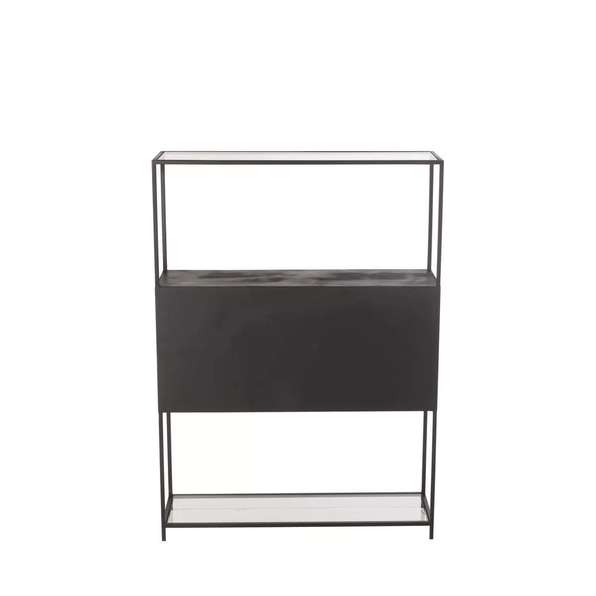 Etagère 2 Portes Métal Noir 90X126