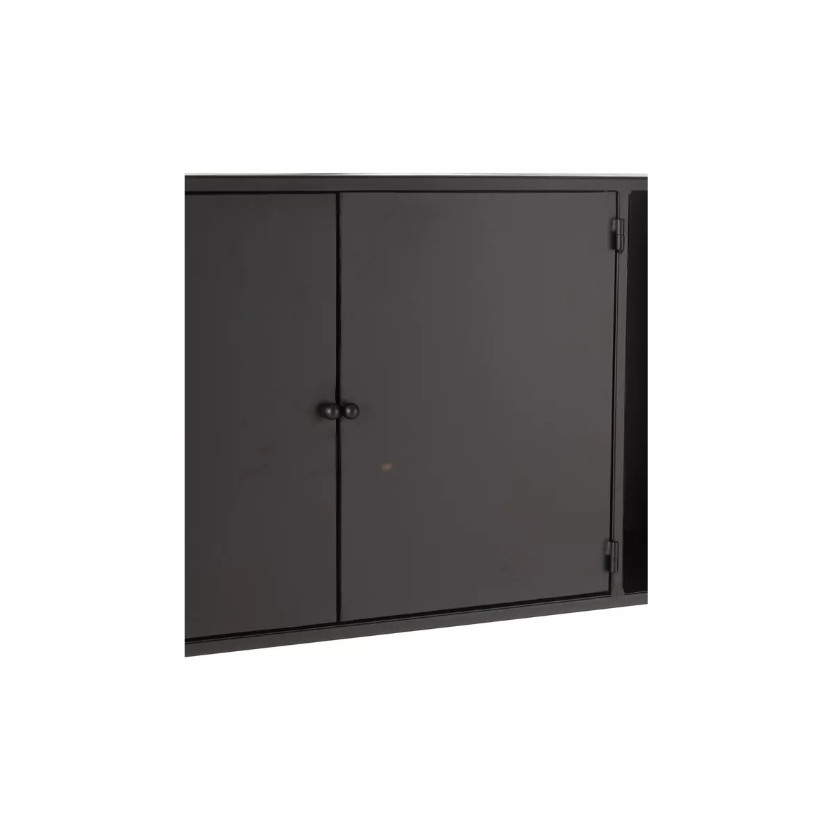 Etagère 2 Portes Métal Noir 90X126