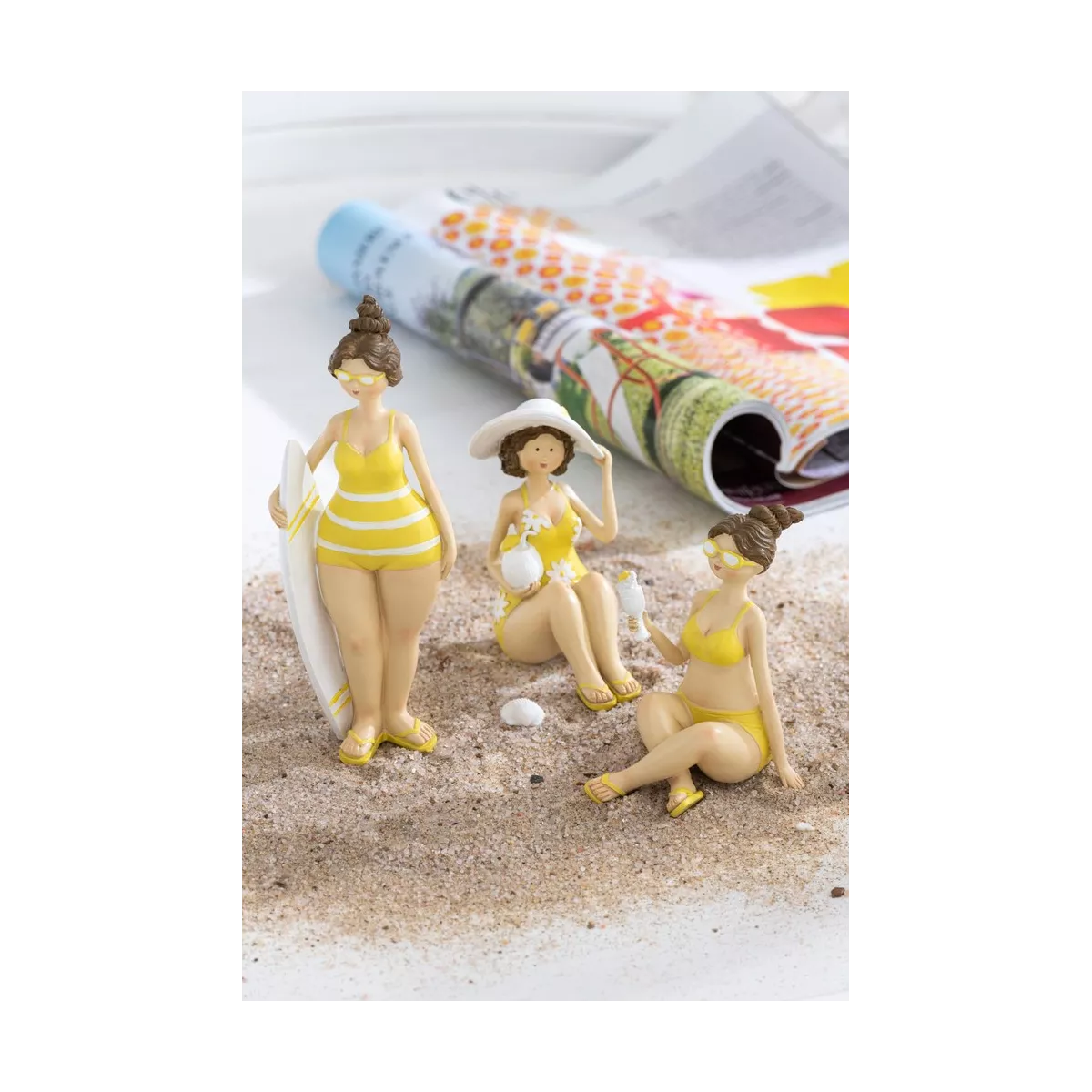 Figurine Daniela Jaune et blanc h19