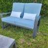 Salon Lagos : Canapé 2P +2 fauteuils tissu Bleu