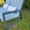 Salon Lagos : Canapé 2P +2 fauteuils tissu Bleu