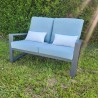 Salon Lagos : Canapé 2P +2 fauteuils tissu Bleu
