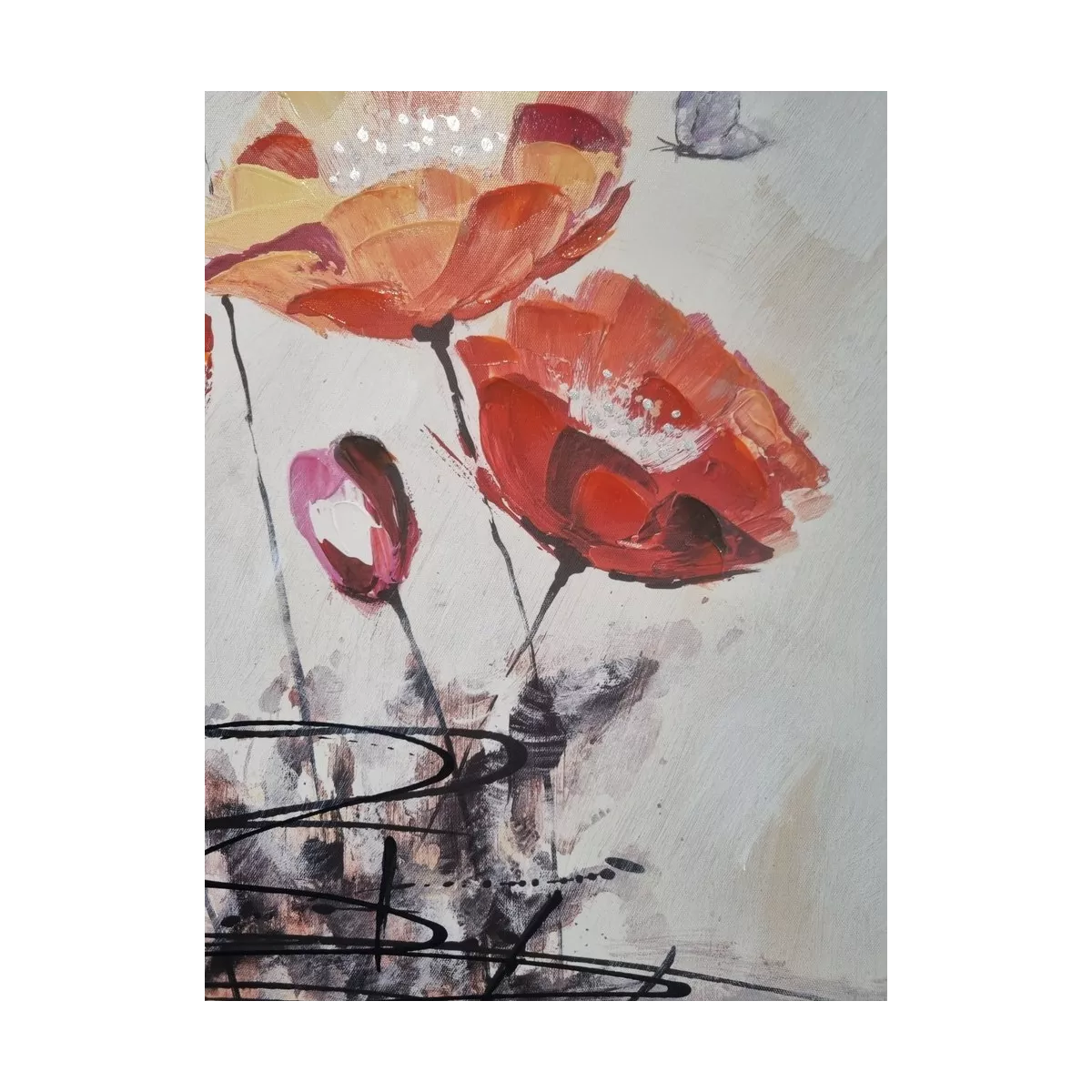 Tableau Coquelicots 140 x 70 cm