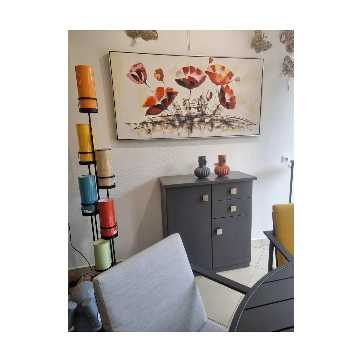 Tableau Coquelicots 140 x 70 cm