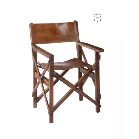 Fauteuil Cinéma Pliable Bois et Cuir