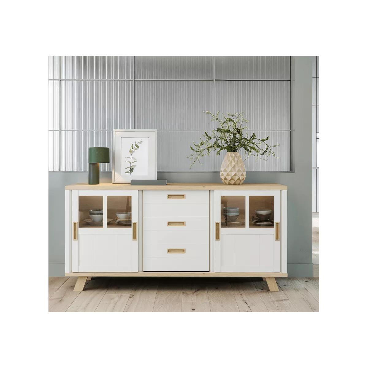 Bahut Sesame 192 cm Blanc