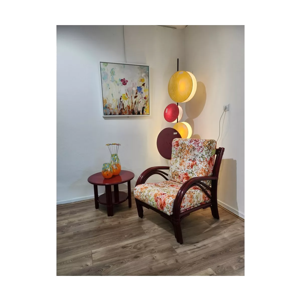 Fauteuil en rotin Denvers Prune
