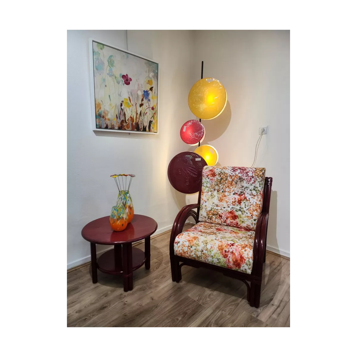 Fauteuil en rotin Denvers Prune