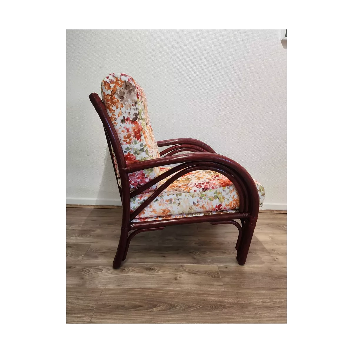 Fauteuil en rotin Denvers Prune