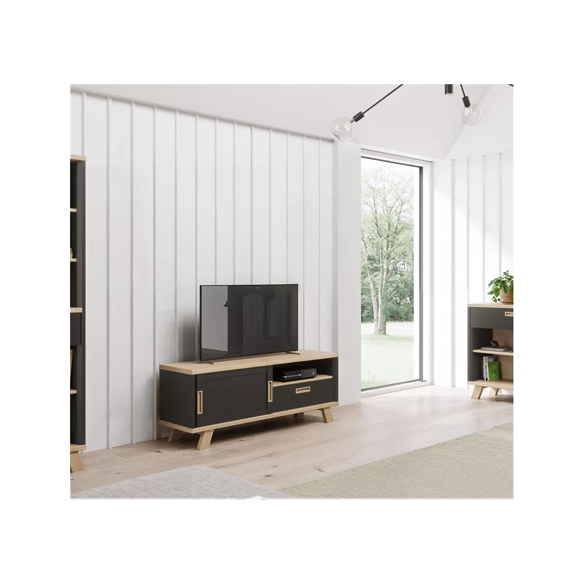 Meuble TV Sesame 150 cm Noir