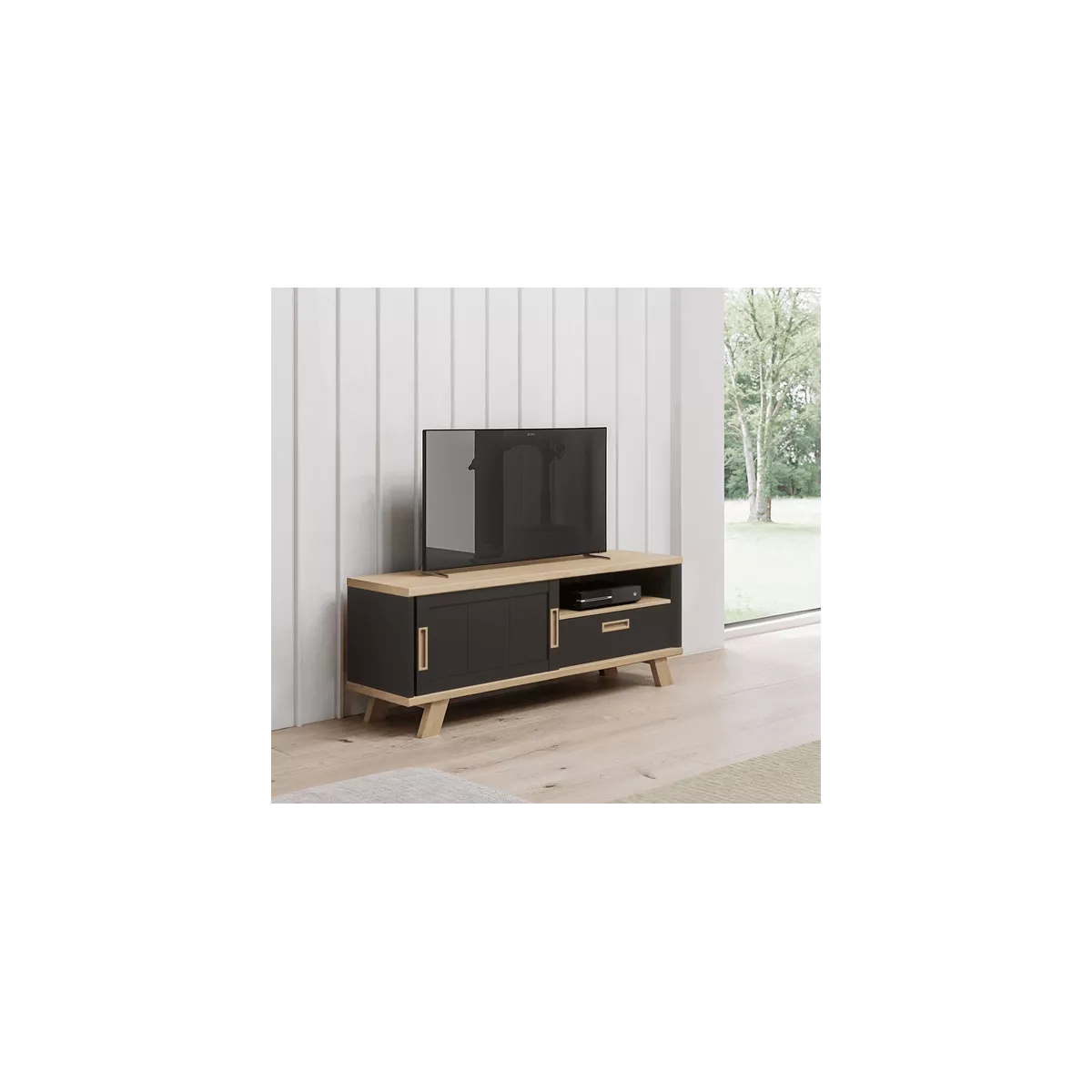 Meuble TV Sesame 150 cm Noir