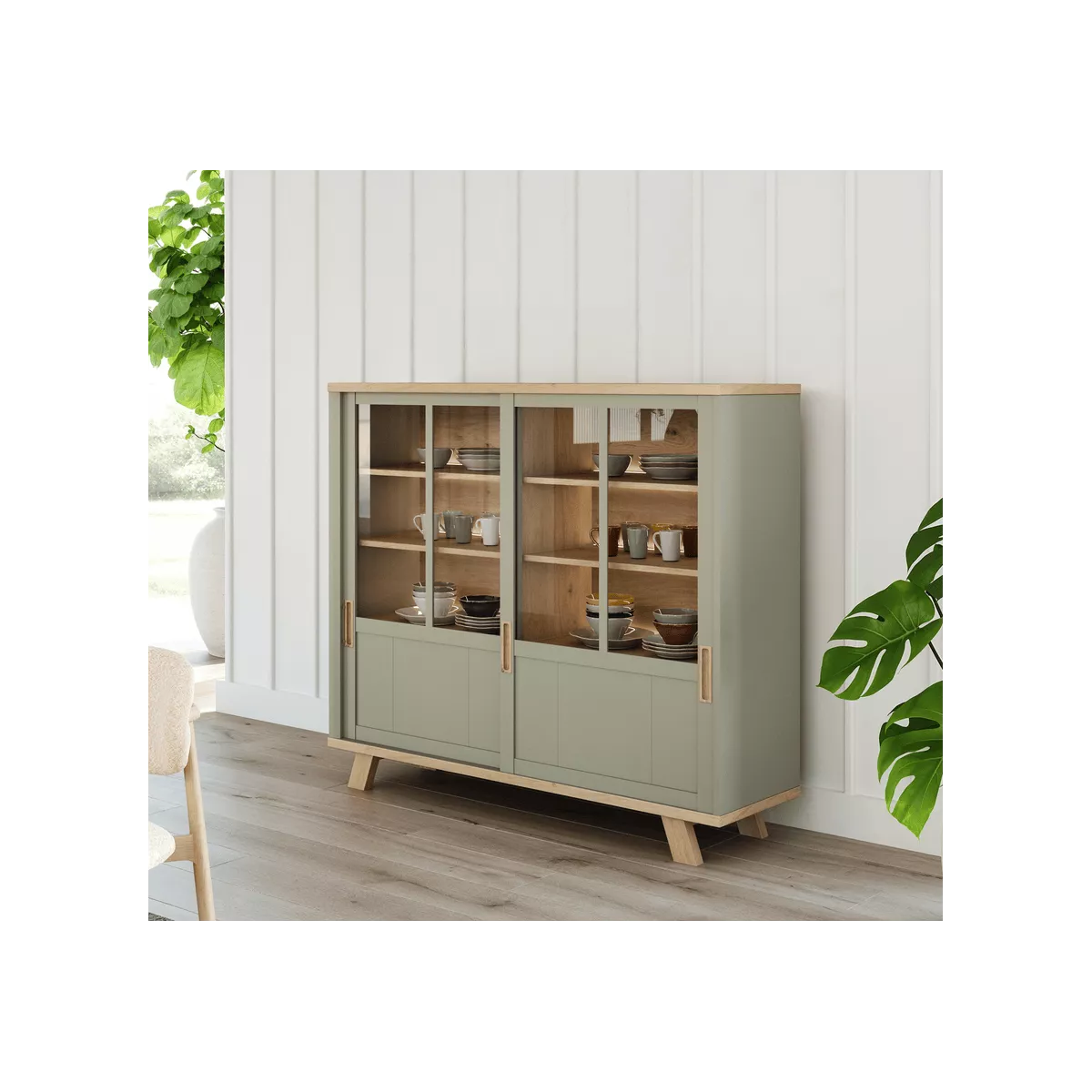 Vitrine Sesame 160 cm Taupe