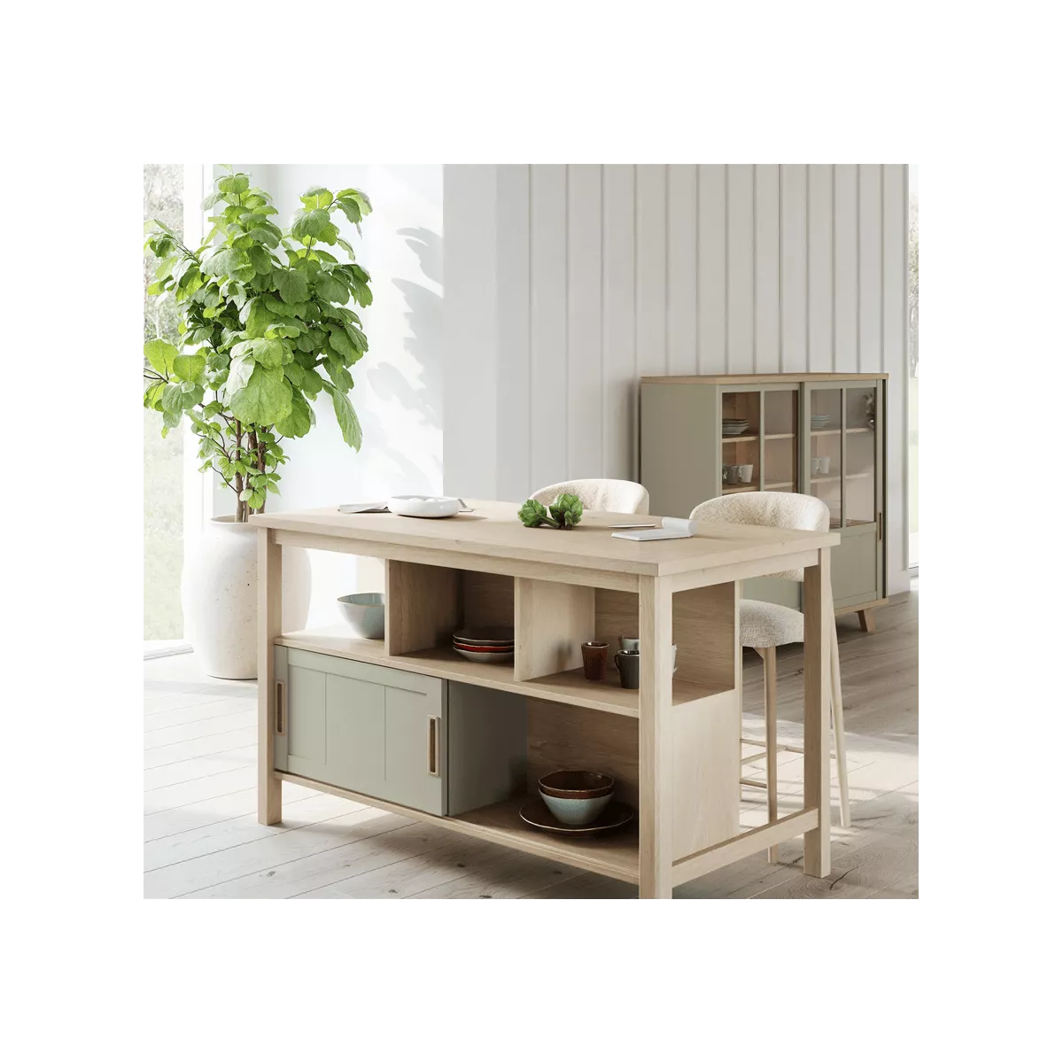 Vitrine Sesame 160 cm Taupe