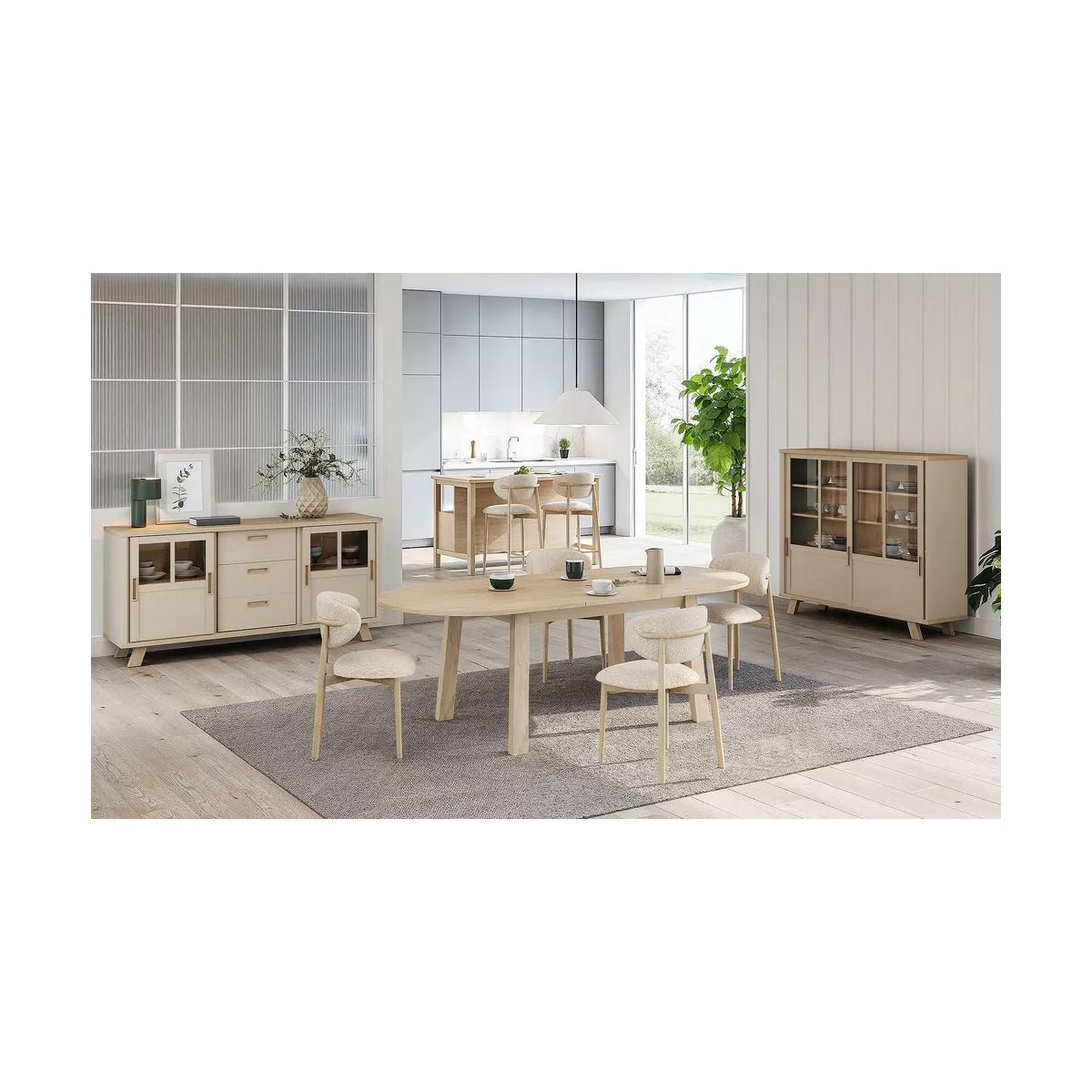 Vitrine Sesame 160 cm Taupe