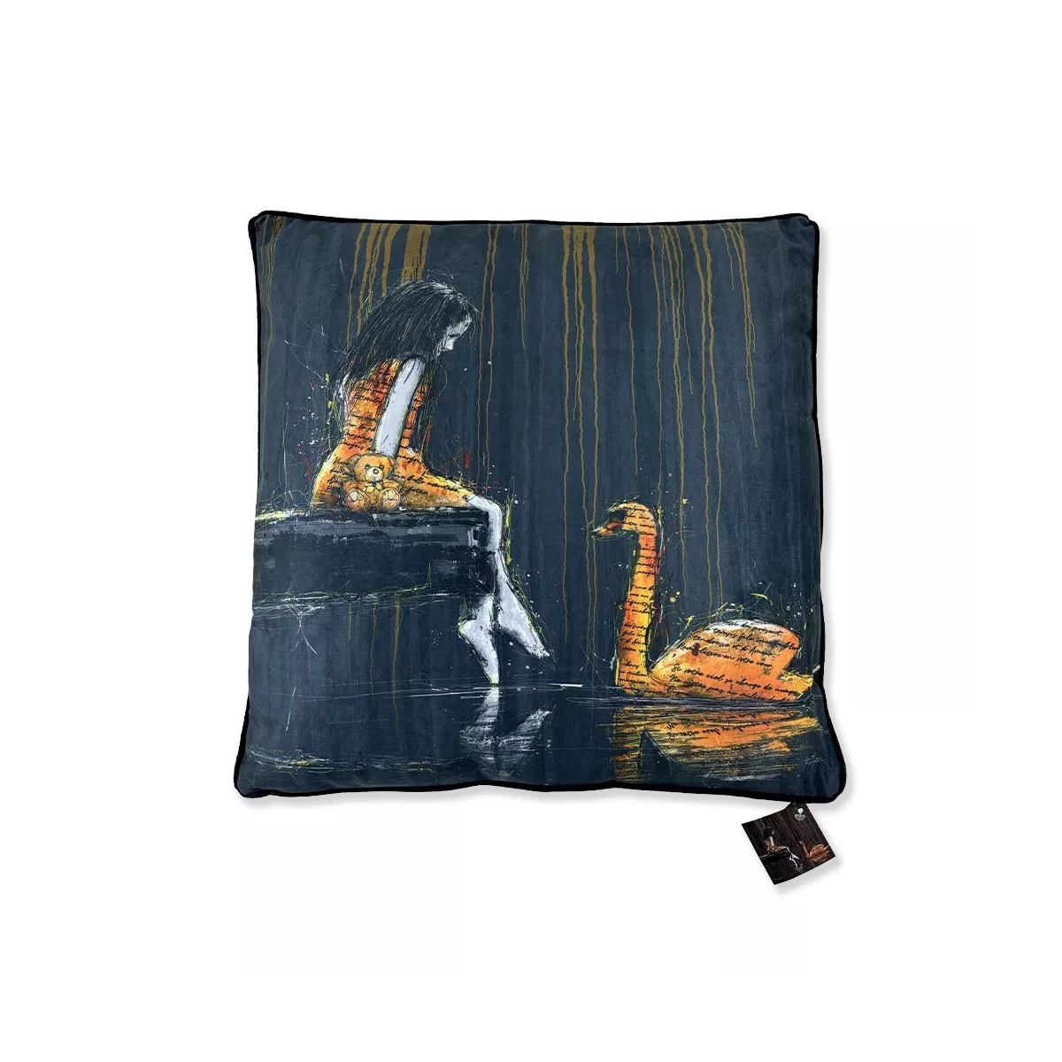 Coussin La Petite Fille et Le Cygne Romaric 45x45