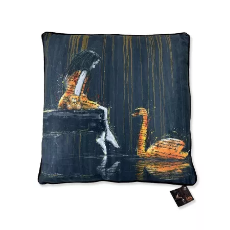 Coussin La Petitie Fille et le Cygne Romaric 45x45