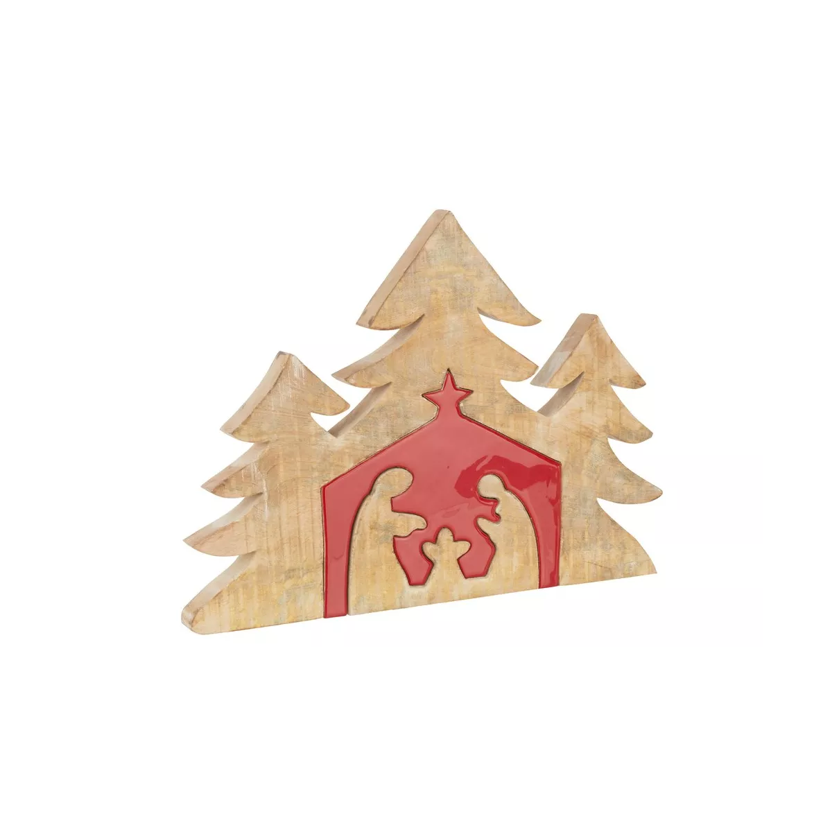 Crèche et Arbre de Noël Puzzle Rouge
