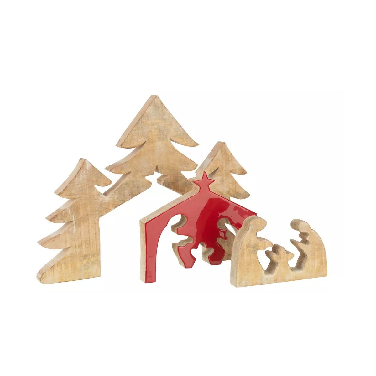 Crèche et Arbre de Noël Puzzle Rouge
